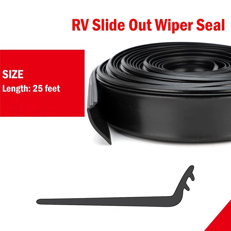 2025 Trend RV Slide Out Wiper Seal Rubber Seal Weather Stripping For Rvs Rubber Slideout Seal (Clip On) 25'