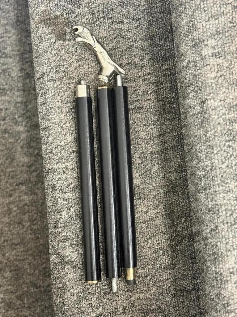 Classic Style Jaguar Handle Black Wooden Walking Stick Cane