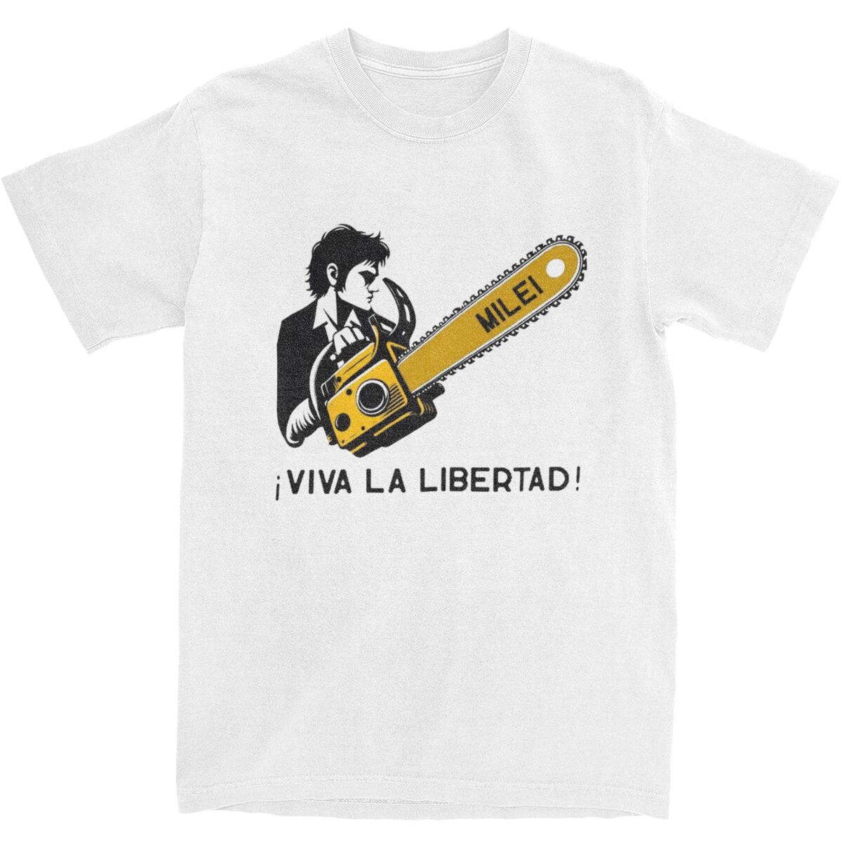 Javier Milei Chainsaw T Shirt Viva La Libertad Fashion T Shirts Short-Sleeved Y2K Fun Tops Summer Cotton O Neck 4XL 5XL Top T... S разноцветный