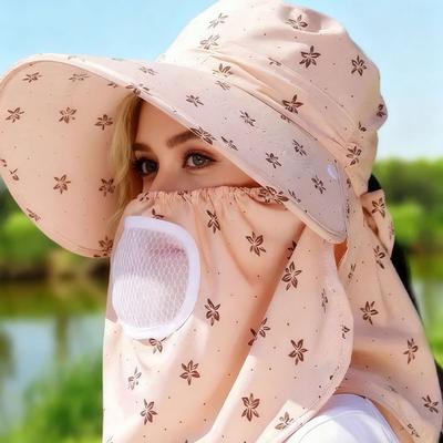 Bike Riding Sun Hat and Mask Combo, Sun Protection and UV-resistant