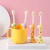 2 Pcs Soft Bristles Kids Toothbrushes Giraffe Shaped Child Cartoon Toothbrush For Kids 3-6-12