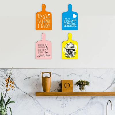 Arte da parete Legno Cucina Articoli Decorativi per la Casa Confezione da 4