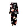 Christmas Print Family Matching Hooded Long Sleeved Zippered Jumpsuit Set