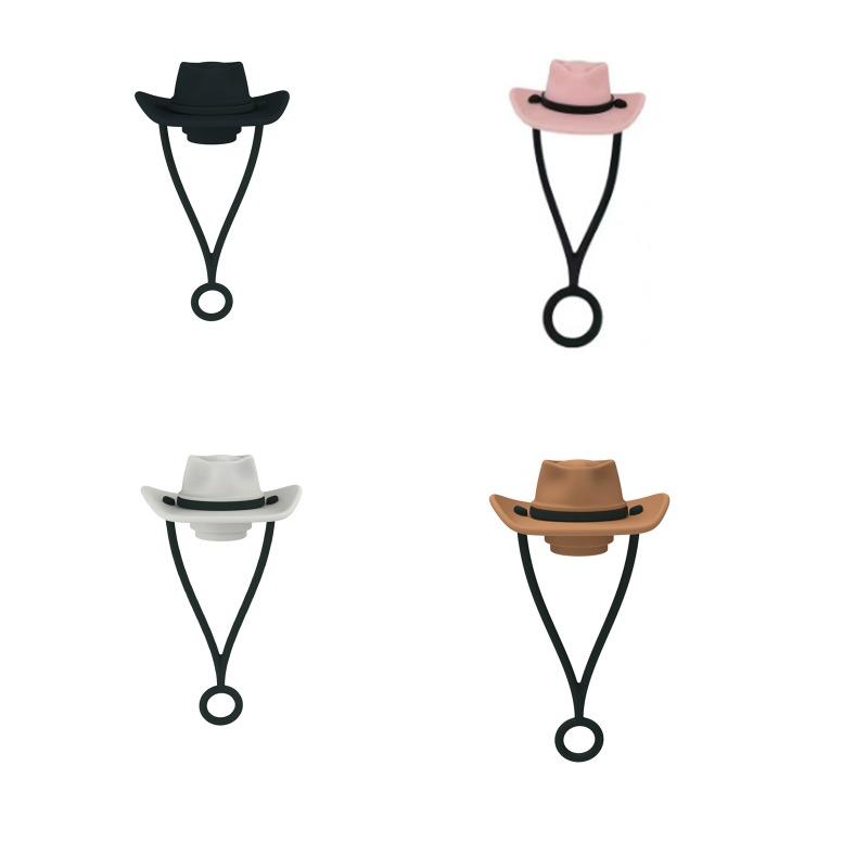 Silicone Cowboy Hat Straw Covers Cute Hat Shape Straw Topper Reusable Straw Tip Protector Cap Mug Accessories Gift Straw Cap