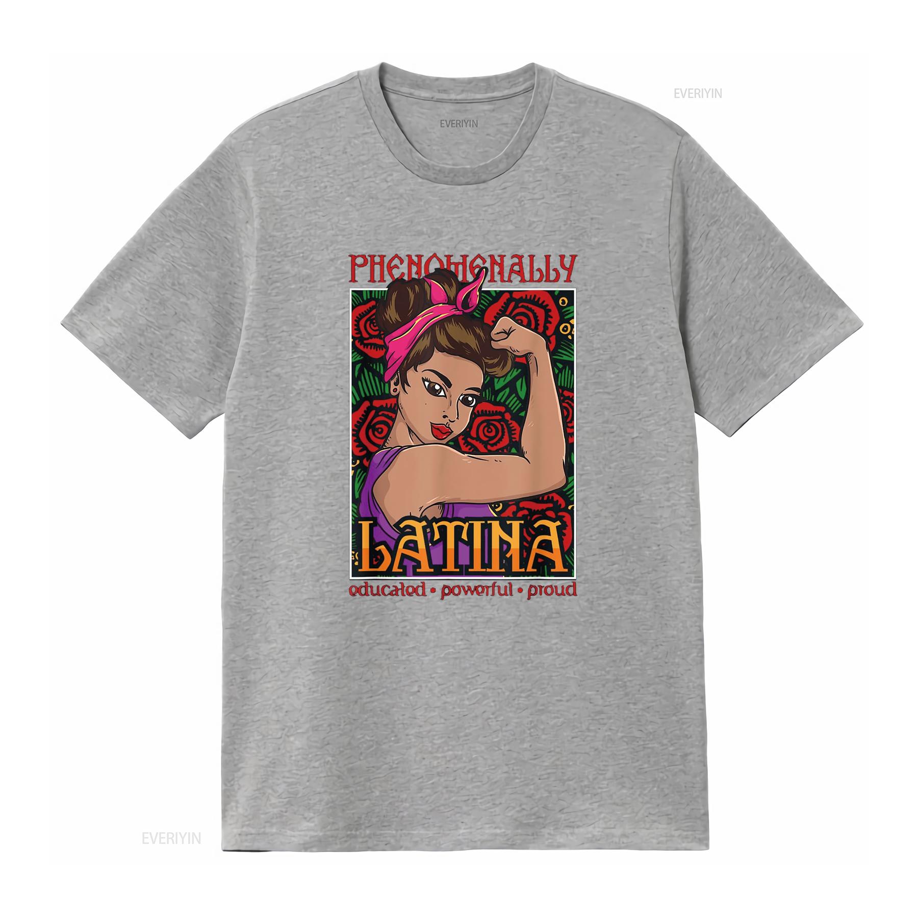 

Phenomenally Latina T Shirt Latin Hispanic Pride Girl vintage Washed Top For Everyday Wear Stylish Breathable Unisex S