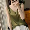 Women's Stylish Satin V-Neck Spaghetti Strap Vest - Sexy Back Inner Layer for Spring/Summer Suits