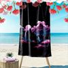 Pink Cherry Blossom with Waterfalls Beach Towel Quick-drying for Travel Outdoor Sports Jogging Beach and Swimming