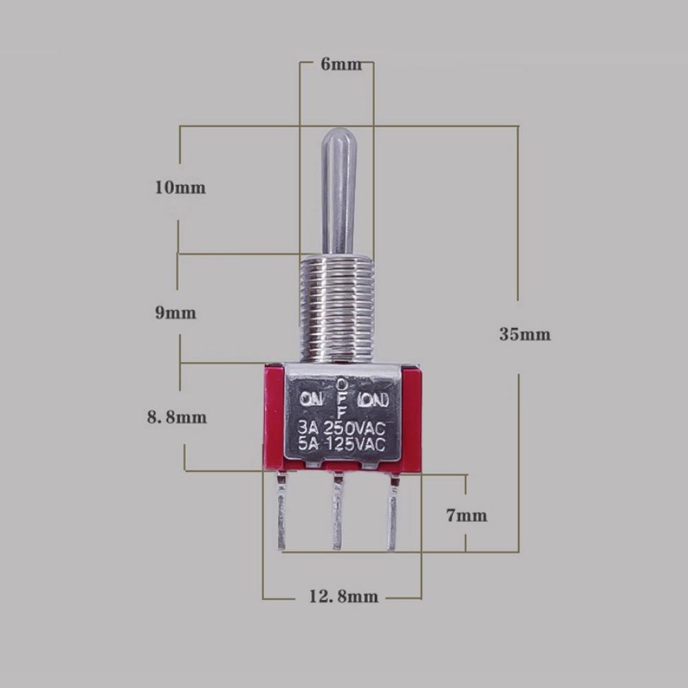 2PCS T8014B-SECQ Toggle Switch Self-Locking Type 125V AC 5A/250V AC 3A 3 Gears 3 Pins Reset Toggle Switch