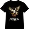 Eagle Snake T Shirt Born To Be Antisocial Tattoo Biker Graphic Tee Slogan Shirt
