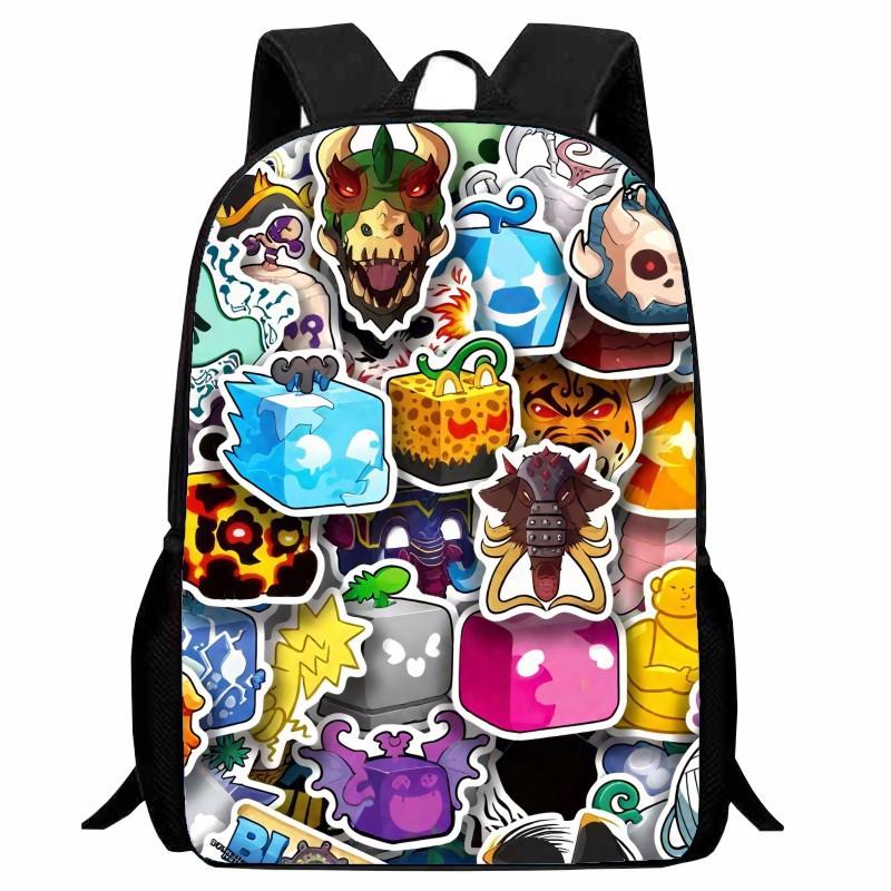 Stampa Roblox Blox Fruits Zaino Scolastico Studente Cartone Animato Merchandising Gioco Zaino Ragazzi Ragazze