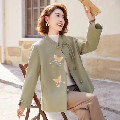 Pastor New Chinese Style Embroidered Lapel Coat