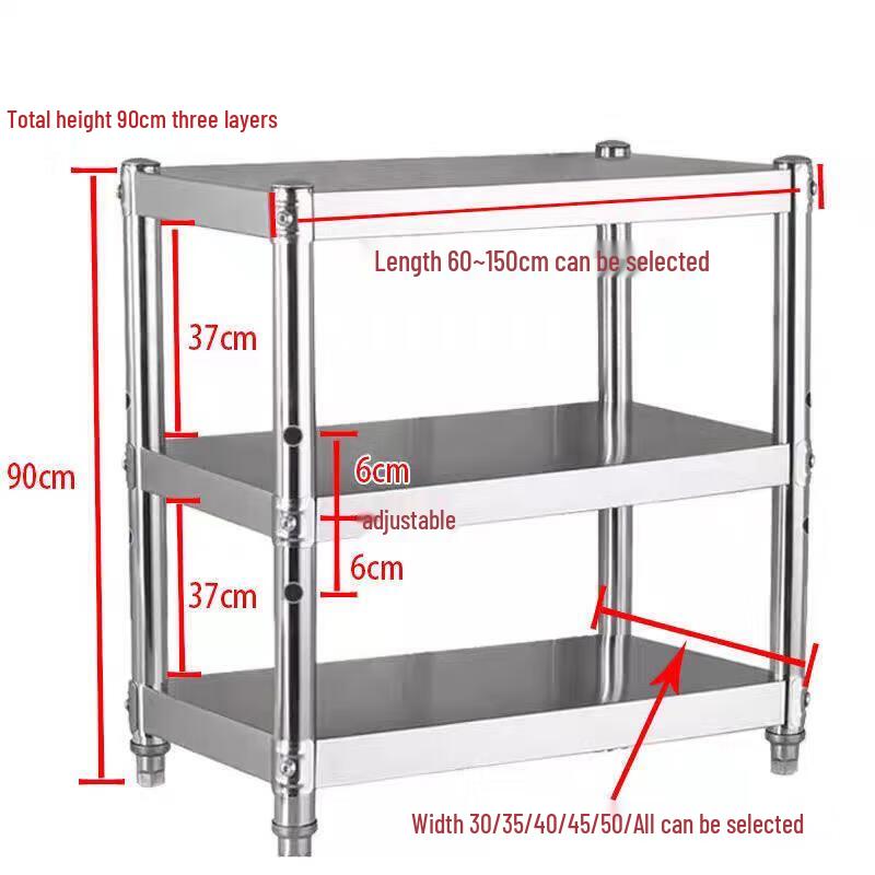 Xingdu 3-Tier Stainless Steel Kitchen Storage Rack
