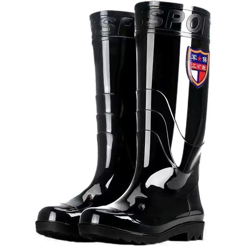 PVC material tall tube waterproof, acid and alkali resistant, wear-resistant and non-slip rain shoes, unified shoes