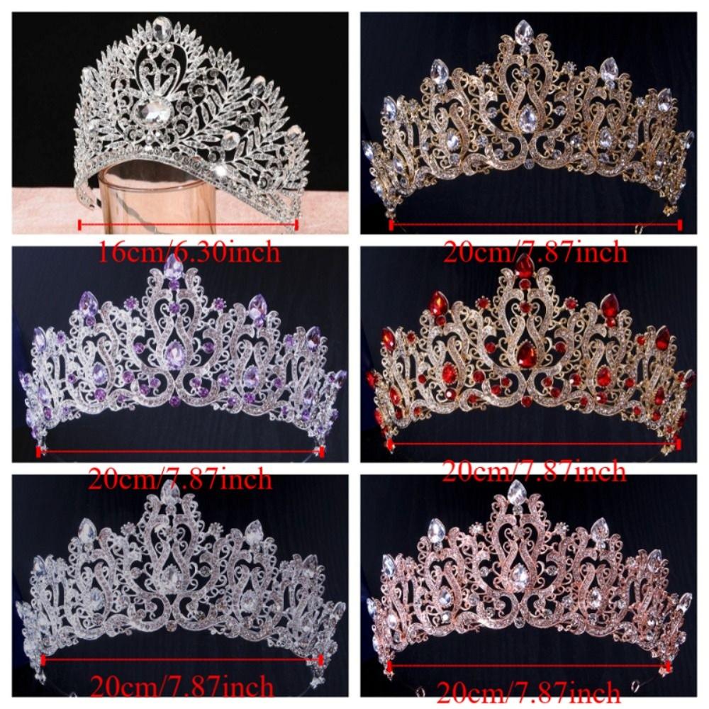 Shiny Silver Princess Tiara Crystal Rhinestone Crown Exquisite Baroque Luxury Crown Wedding