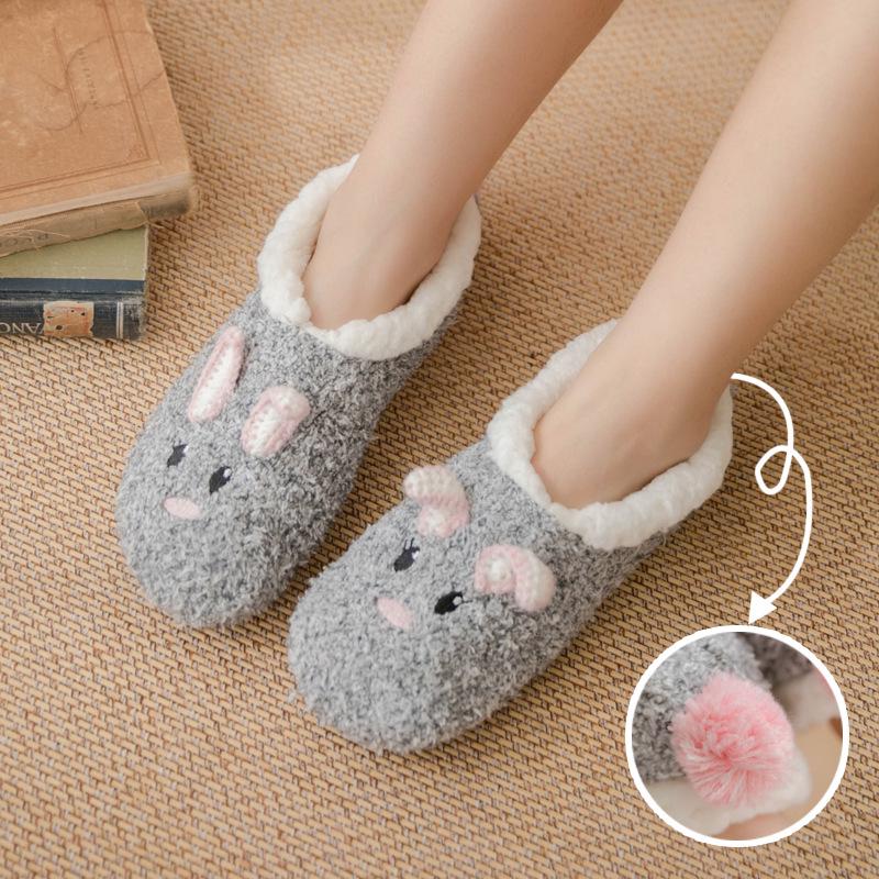 Women's Cartoon Coral Fleece Floor Socks - Soft Slipper Socks & Bare Leg Sleeves for Home, Christmas, or Sleep