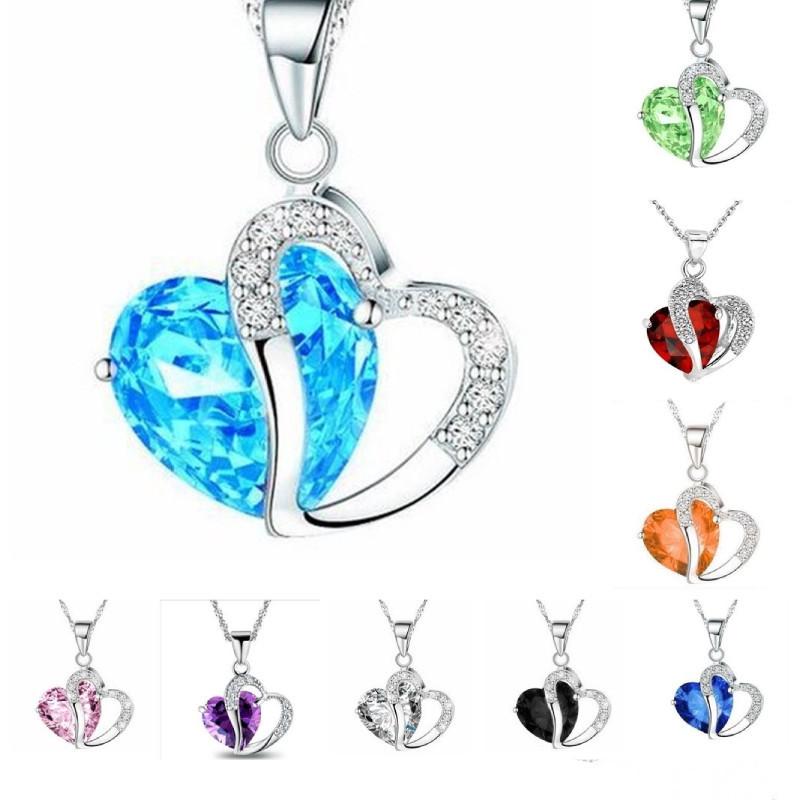 Korean Style Heart-shaped Zircon Crystal Necklace Collarbone Chain For Women Employee Benefits Wedding Travel Souvenir K132