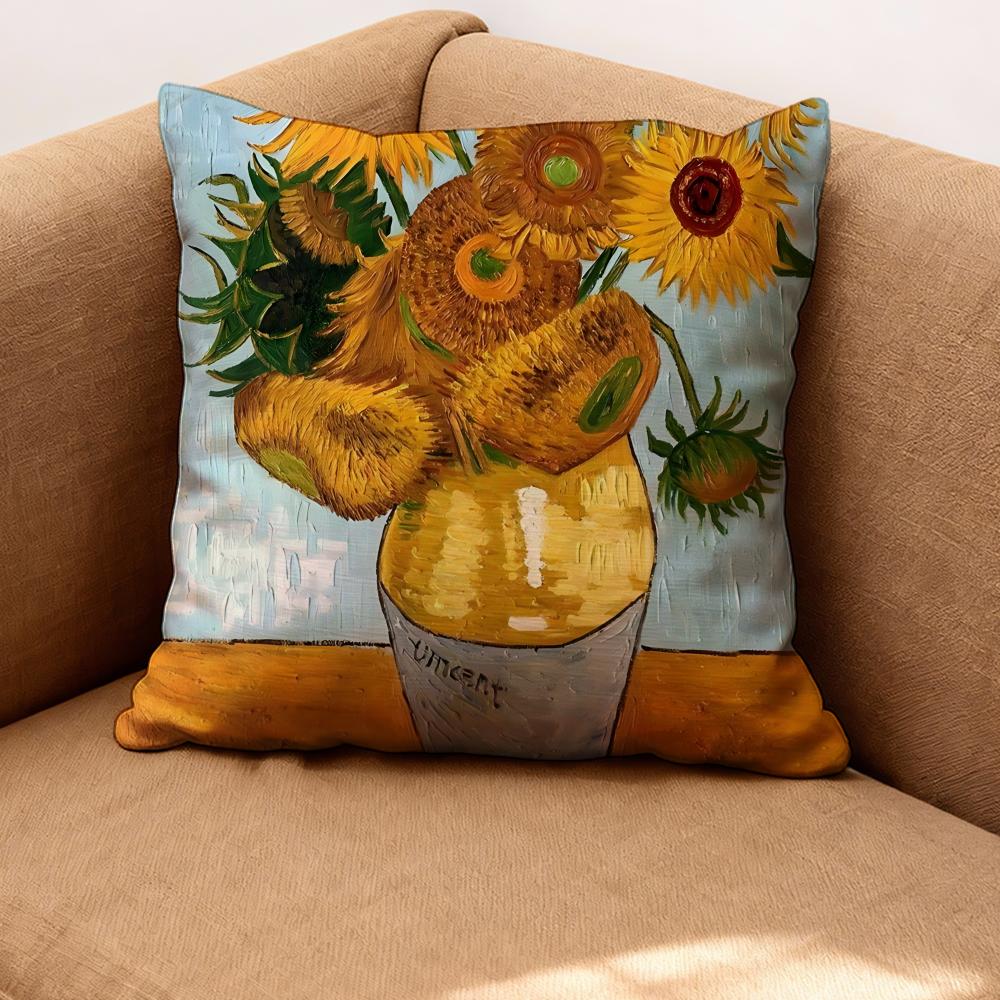 Vincent Van Gogh Cushion Cover Premium Comfort Reversible Pillow Cove -Two In One Design for Any Room & Car Interior