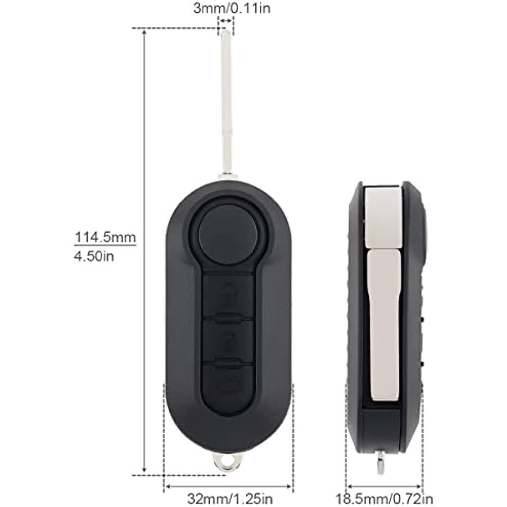 Replacement Car Key Remote Control Case For Fiat 500 Doblo Ducato Panda Punto Peugeot 3 Buttons