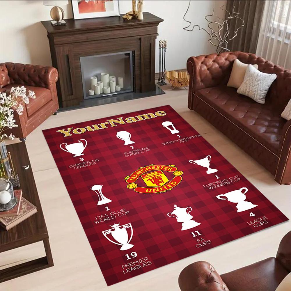 Manchester Customizable Name Area Rug Perfect for Balcony Game Room Entryway Kitchen Antislip Carpet Office home decor