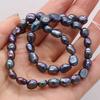 1String, Black Natural Freshwater Pearls, 7-8mm Straight-hole Nugget Pearl Beads for Jewelry Making DIY Crafts, Birthday Wedding Gifts, 36cm
