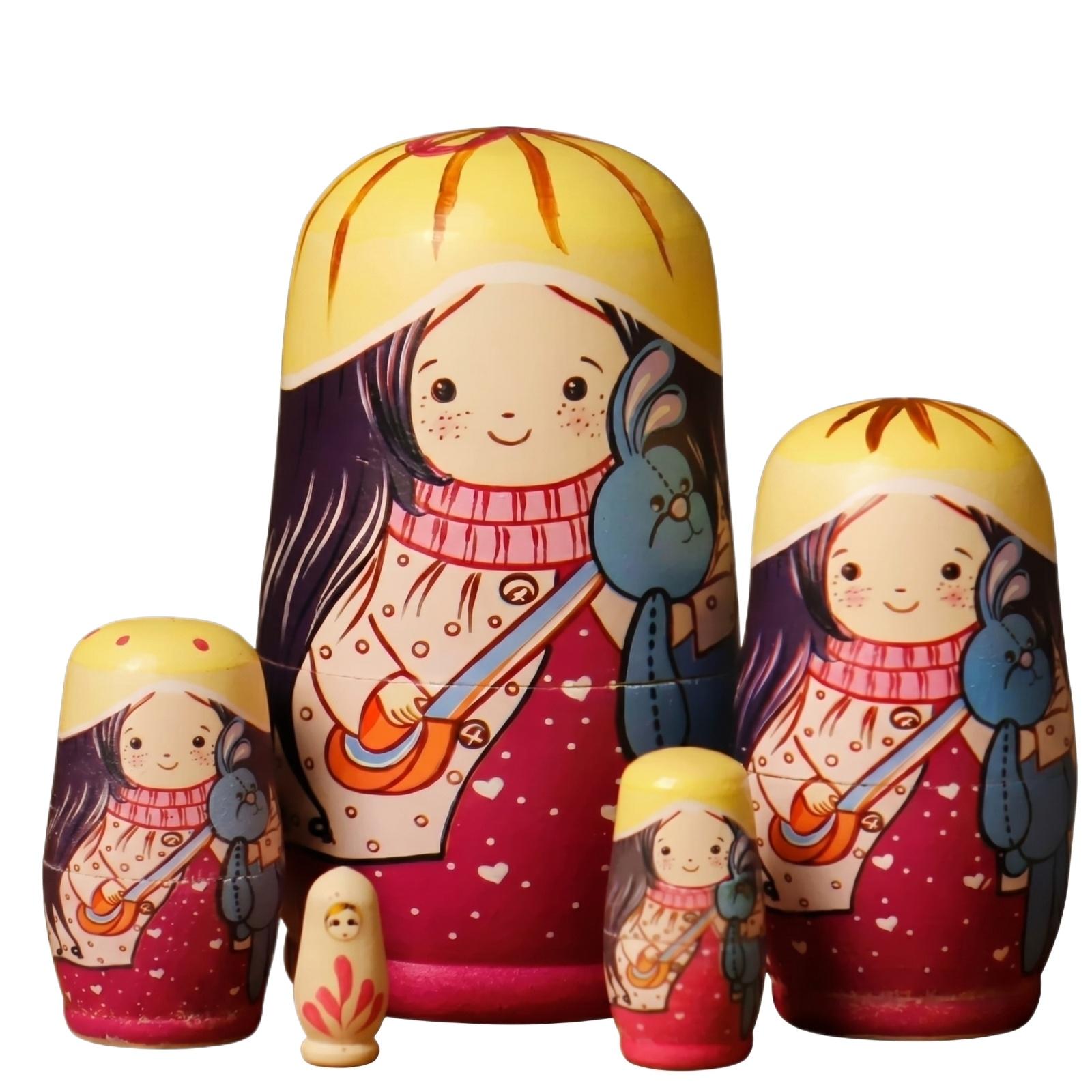 

Adorable Wooden Nesting Doll Toys Stackable And Nestable Perfect For Christmas And Birthday Gifts One Size красный