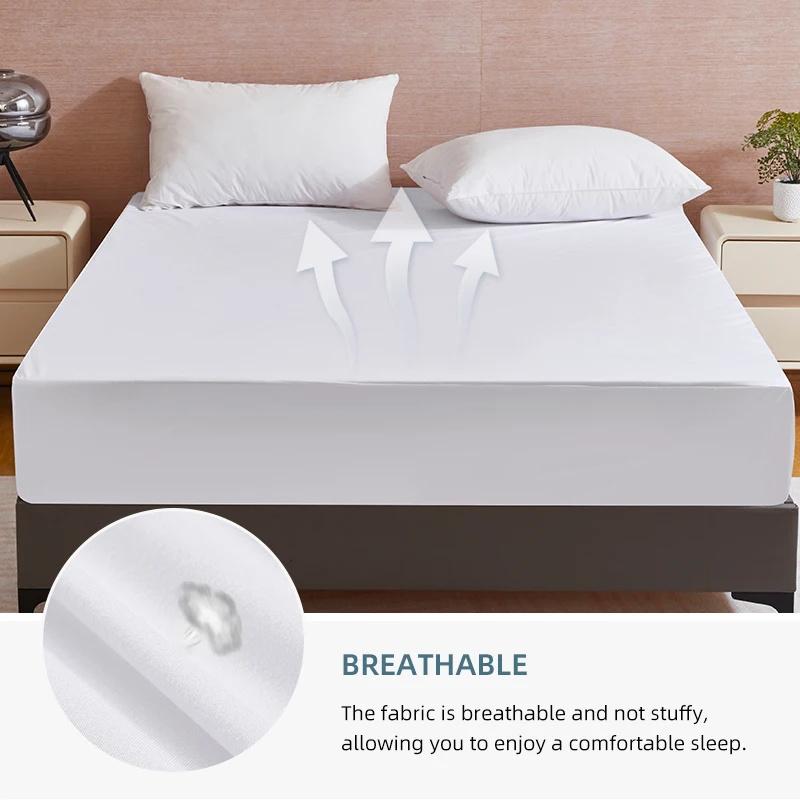 Waterproof Mattress Protector Cover Fitted Sheet, Washable Anti-slip Bed Mattress Cover For All Standard Bedroom Beds Multiple Sizes