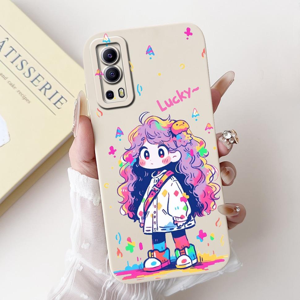 For Vivo Y72 5G Casing V2041 Colorful Flower Cartoon Cover Silicone Soft TPU Phone Case For Vivo Y 72 Y72  5G Coque Fundas Capas