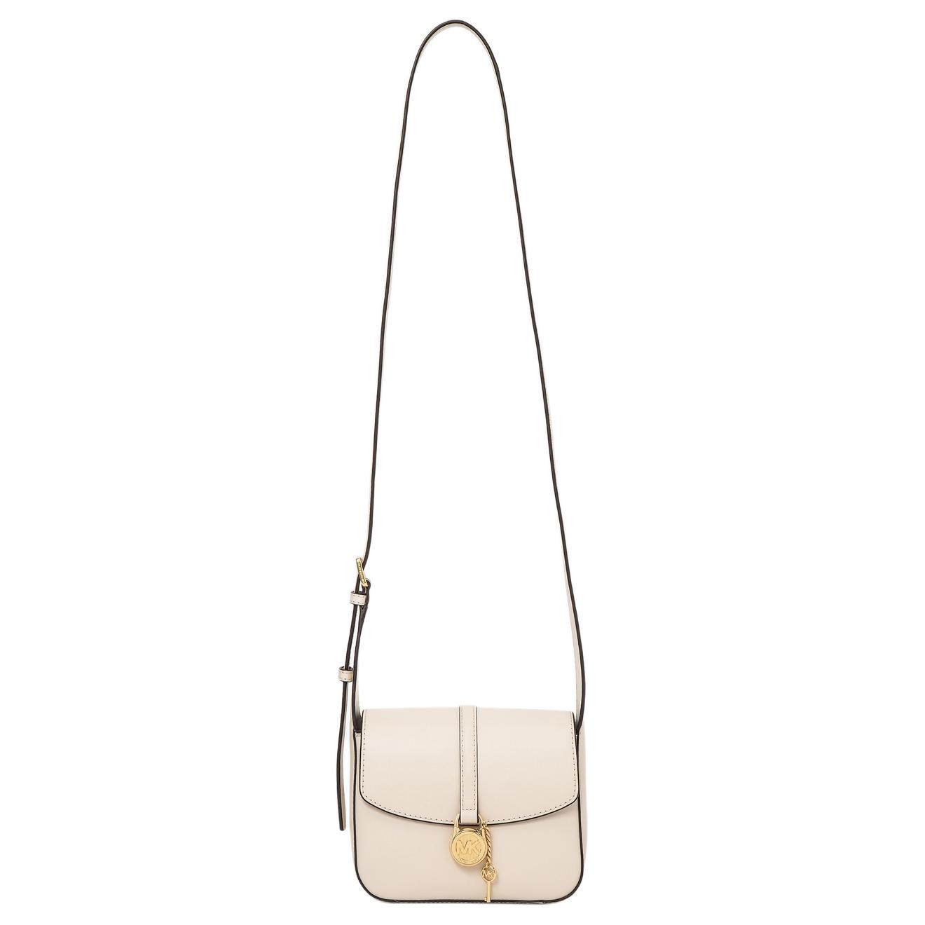 

Michael Kors Mk Lyra Flap Magnetic Closure Logo Charm Leather Crossbody Bag Small Women bags Beige 35F4G1YC1L-2171 Basic Set (Bag+Dust Bag)