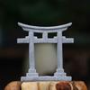 Simple Miniature Torii Gate Shrine Figurine Model Micro Landscape Aquarium Decoration Gray S-6.1 X 1.8 X 6.9cm