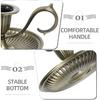 Healifty Taper Candle Holders Vintage Bronze Candlestick Holder with Handle European Style Candle Stand Chamberstick Handheld for Centerpiece Party