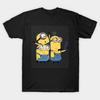 Men Black Print T-shirt Minions Gang No-Cut Transfer Paper Print Cotton Tshirt