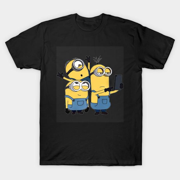 Men Black Print T-shirt Minions Gang No-Cut Transfer Paper Print Cotton Tshirt S чёрный