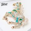 Elegant Horse Accessory Colorful Brooch Rhinestone Encrusted Alloy Lapel Pin