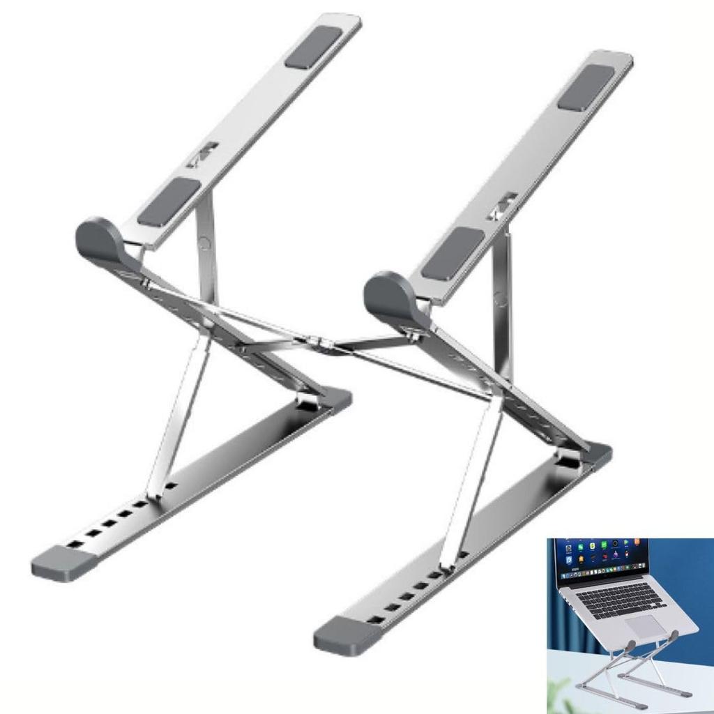 Laptop tablet adjustable made of aluminum storage bag 1pcs stand, stand, stand, foldable, angle, alloy, silver, included,