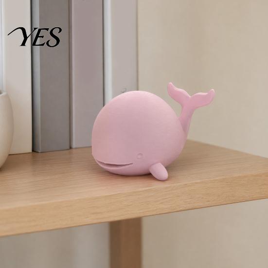 Cute Mini Whale Statue Figurine, 3D Printed Ornament Desktop Figurine Decoration, for Office Home Desk Tiny