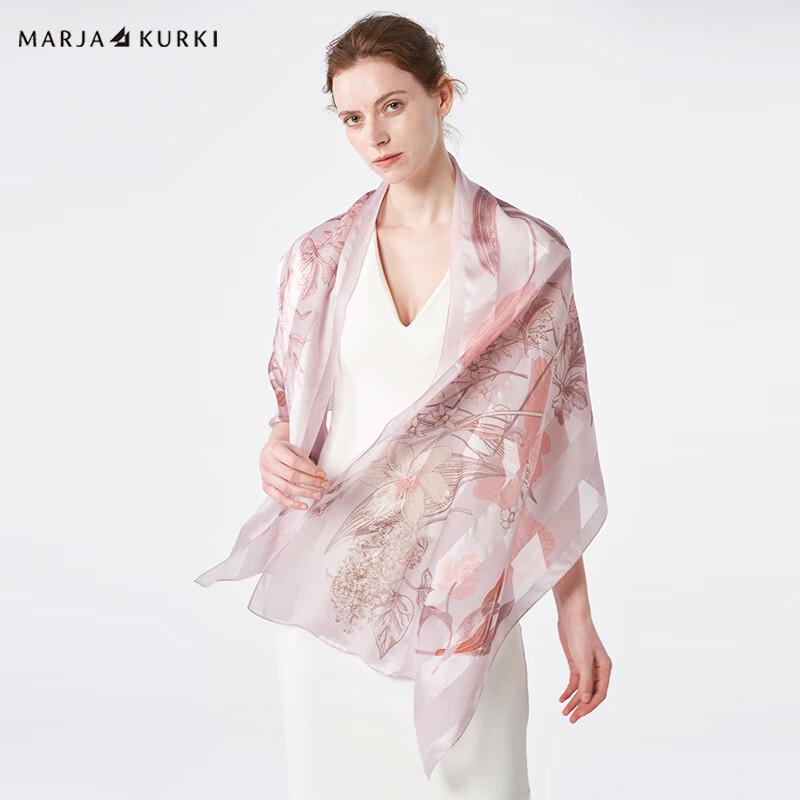 

MARJA KURKI Women s Grateful Heart Mulberry Silk Scarf 55x180cm