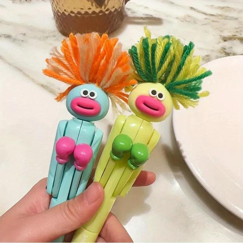 Furry Mechanical Boxing Stress Relief Pen Cartoon Funny Big Mouth Ballpoint Pen Stress Relief Office Supplies Creative Gift