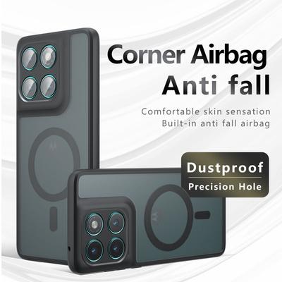 Motorola Edge 60 Fusion Kılıf için Magsafe Manyetik Mat Akrilik Tampon Motorola Edge 50 Neo Ultra Pro G85 G55 G35 için Sert Kılıf