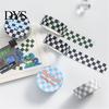 Farbiges Klebeband 1 Rolle Washi Klebehaftklarer Druck Abnehmbar DIY Lichtbeständig Scrapbooking Schachbrettmuster Papier für Kinder
