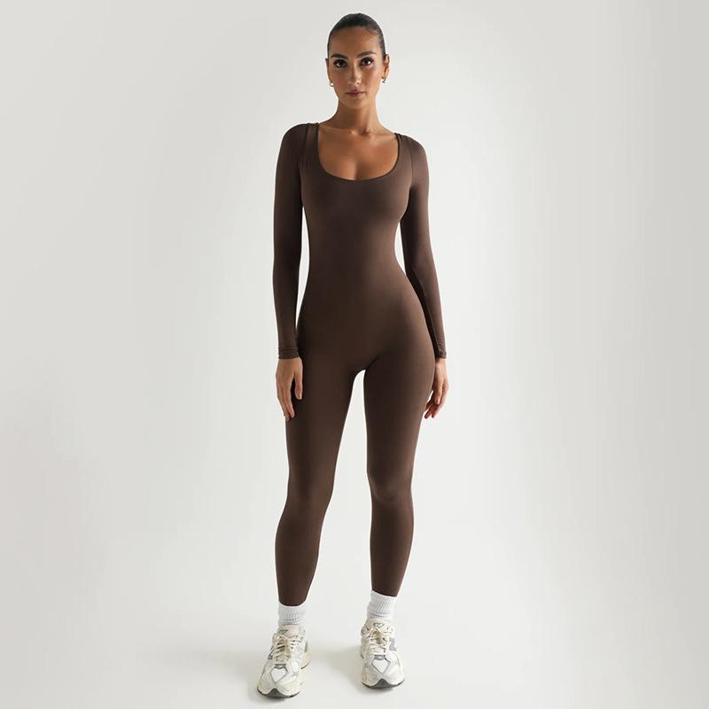 Women's Clothing Casual Fitness Rompers Long Sleeve Skiing Jumpsuit Women Elastic Hight Outfit Fashion Sportwear Slim Rompers Streetwear Overalls