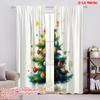 2pcs,2D Plane Printing Minimalist Curtains Christmas Tree Ornaments Watercolor (3) Polyester Fabric (without Rod) Decorations