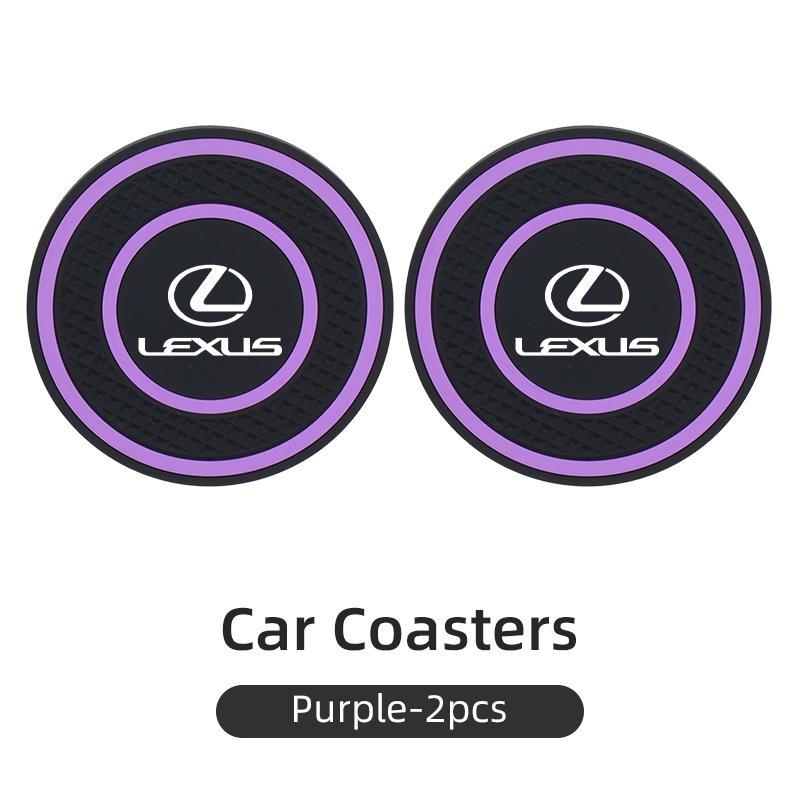 

2Pcs Car Coaster Silicone Mug Drinking Mug Non-Slip Pad Accessories For Lexus UX250h RX450h CT200h RX400h NX300h RX350 RX300 GX4