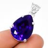 Natural Purple Sapphire Certified 21 Ct Fancy Pendant 925 Sterling Silver AI-104-NS