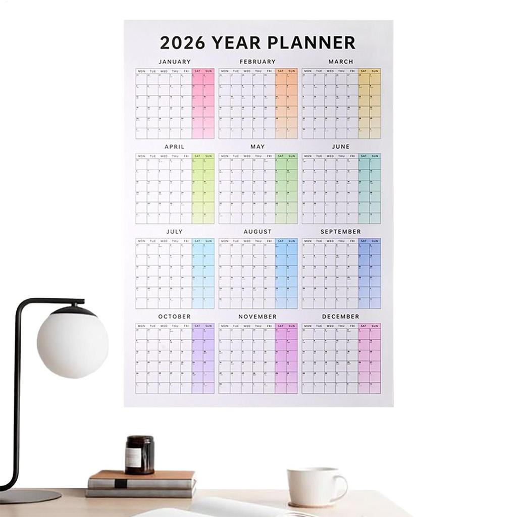 Large 2026 Calendar Planner 2026 Wall Calendar 12-Month Large Planner Hangable Monthly Calendar for School Dormitory Bedroom