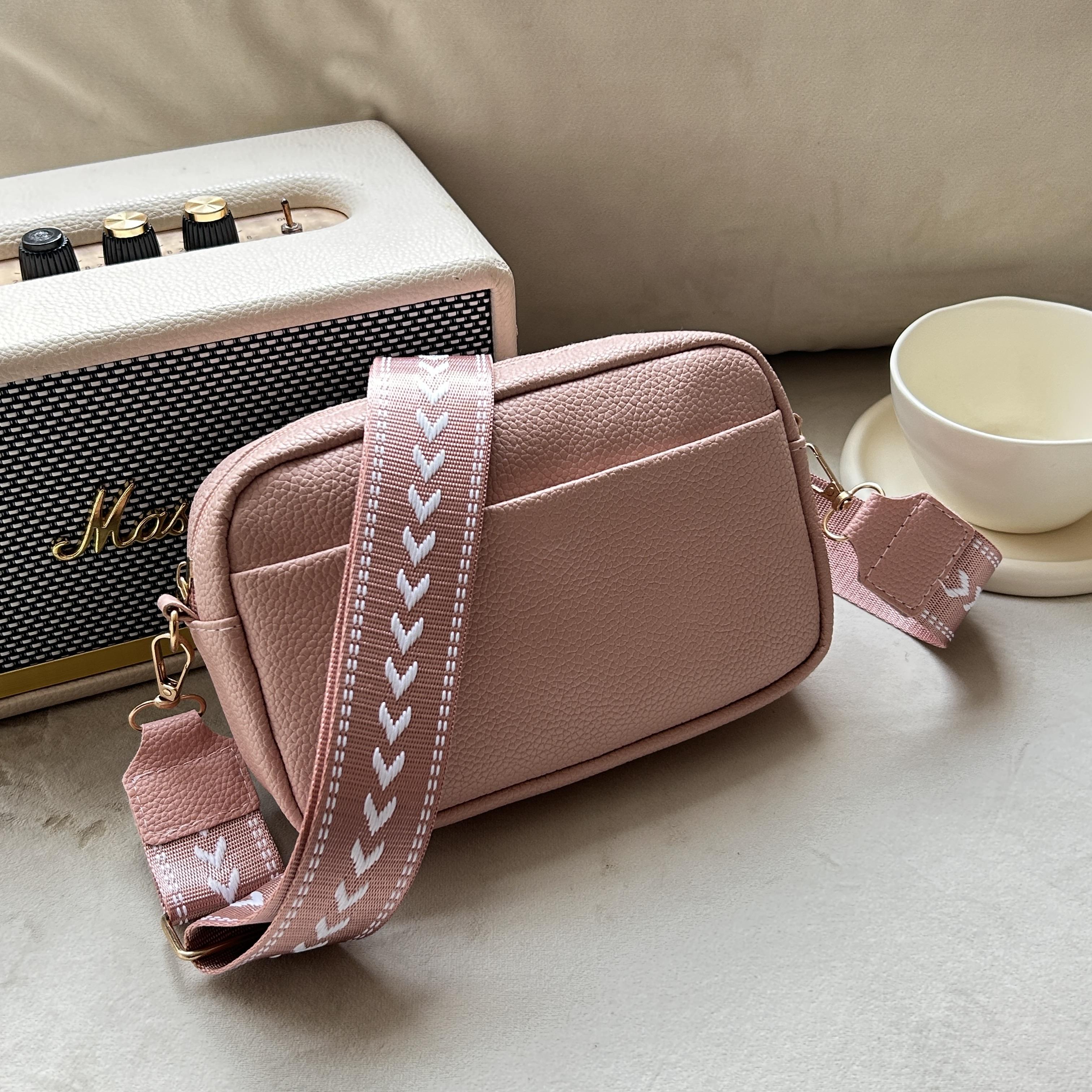 Получать Повседневная сумка через плечо Полиэстер Подкладка Материал Широкая линия плеча Украшения розовый 1326₽