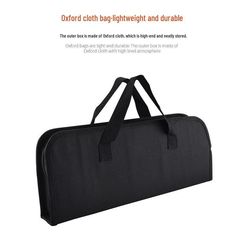 Portable Outdoor Stainless Steel BBQ Grilling Set with Fork, Spatula & Cloth Bag