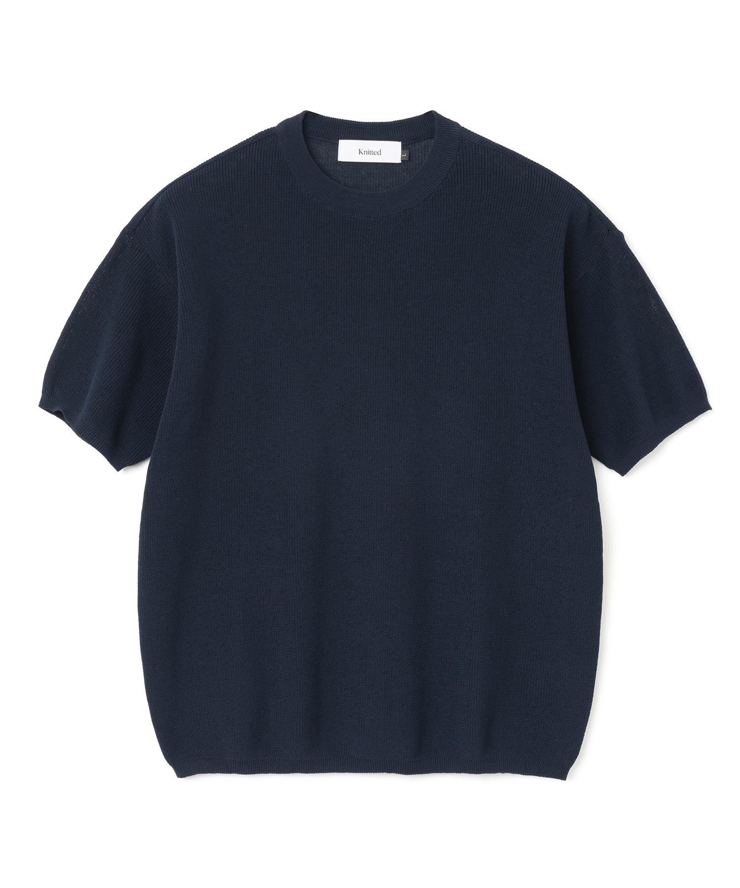 Nitied Coolever Round Short Sleeve Knit Tee Navy M
