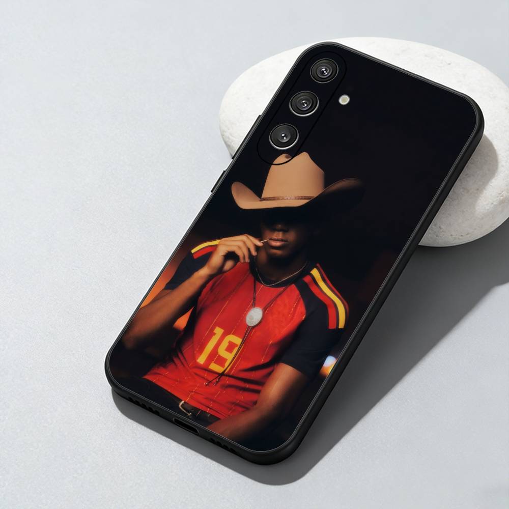 Custodia per Telefono LY19 L-Lamine Football Giocatore Yamal Per Samsung Galaxy A73,A72,A71,A70,A52,A51 Altri Copertura Morbida Nera