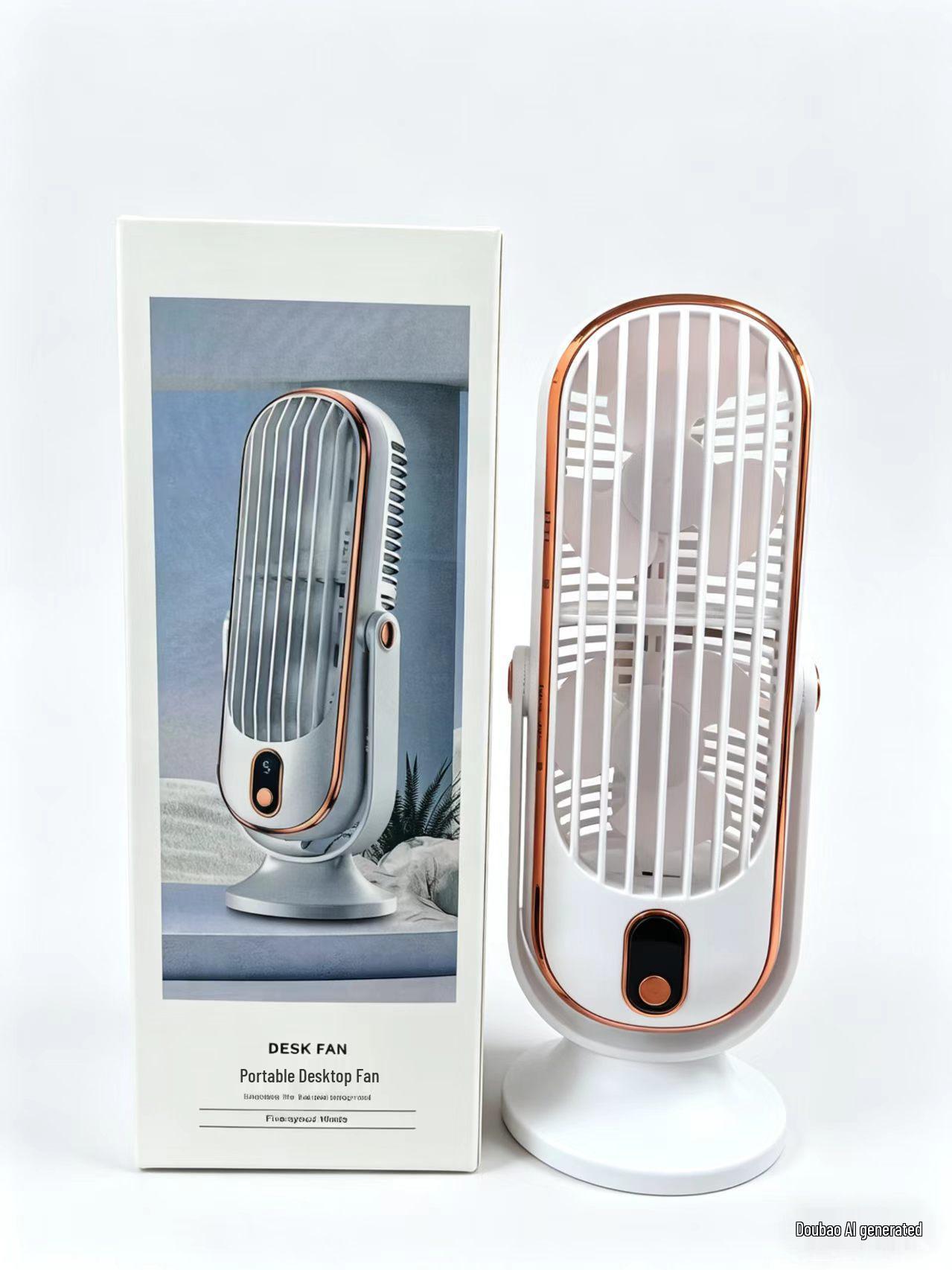 

USB Leafless Humidifying Fan for Home, Dorm, and Office. Chinese Packaging