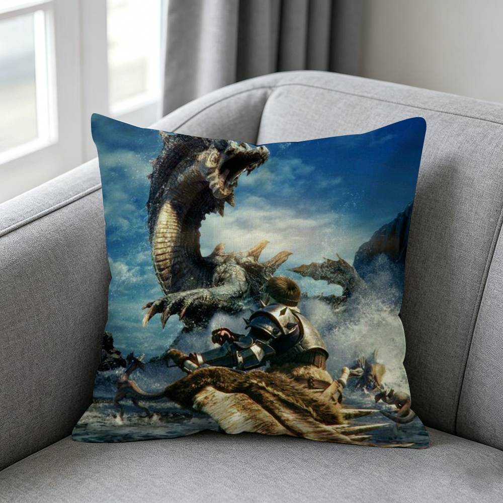 Monsterr Huntert Pillow cover gift High definition digital printingSurprise vivid pattern Household